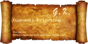 Gyarmati Krisztina névjegykártya