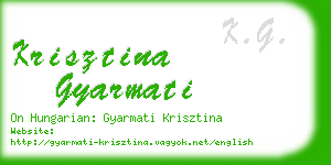 krisztina gyarmati business card